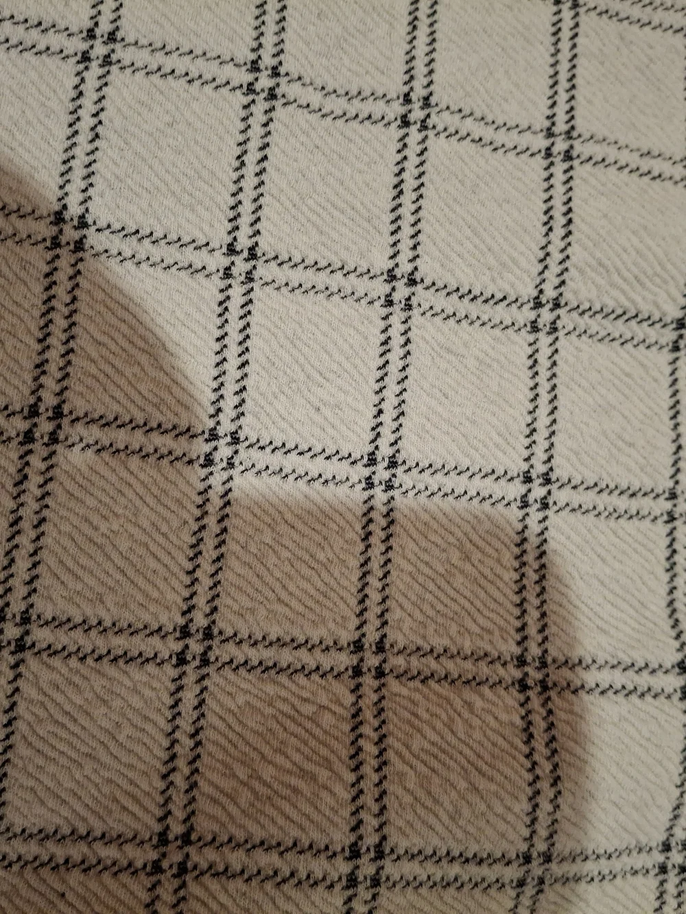 J. Jill Cream Mini Skirt with Black Windowpane Plaid